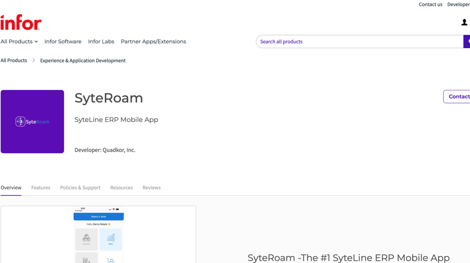 SyteRoam on mobile devices